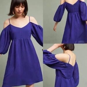 Anthropologie Moulinette Soeurs Off-Shoulder Carina Dress sz US Women Small